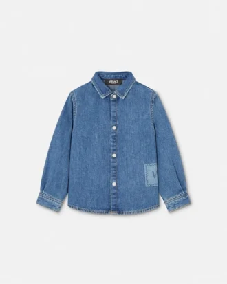 90s Vintage Logo Denim Kids Shirt