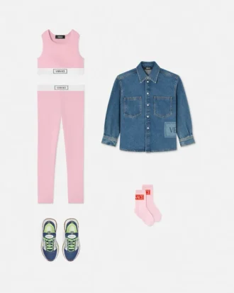 90s Vintage Logo Denim Kids Shirt