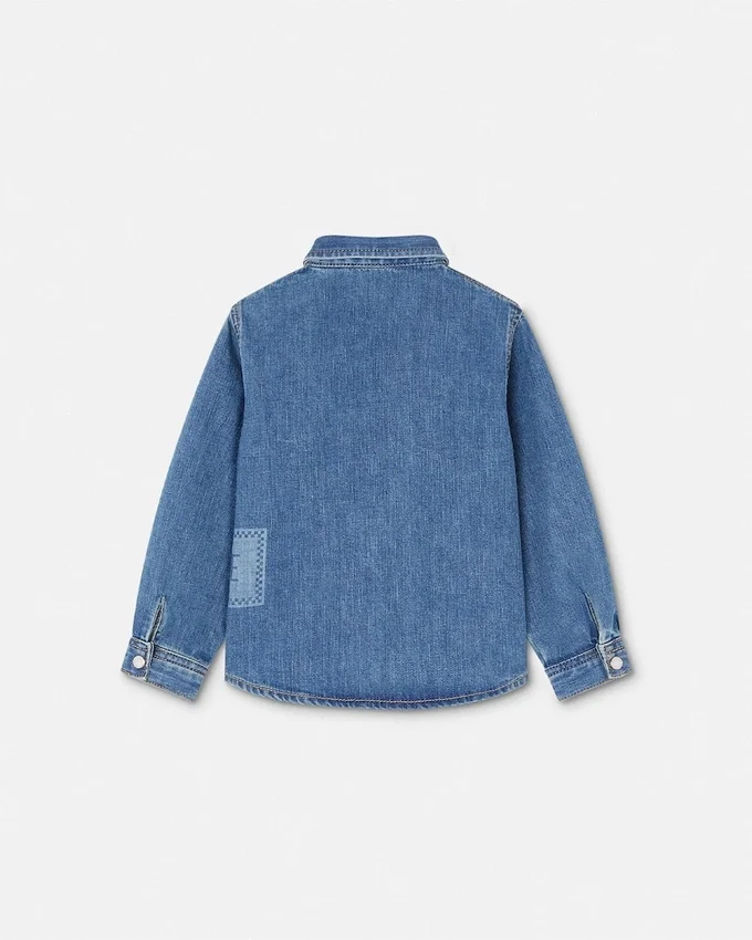 90s Vintage Logo Denim Kids Shirt 90s Vintage Logo Denim Kids Shirt