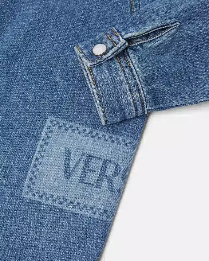 90s Vintage Logo Denim Kids Shirt 90s Vintage Logo Denim Kids Shirt