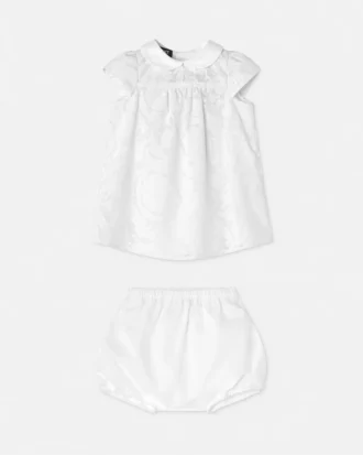Baby Devor&eacute; Cotton-Poplin Dress Set