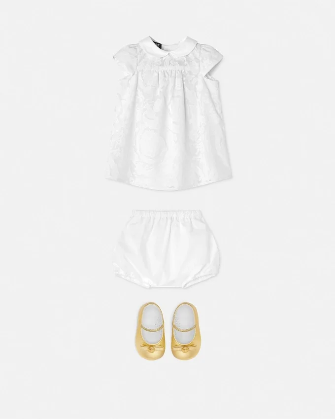 Baby Devoré Cotton-Poplin Dress Set Baby Devoré Cotton-Poplin Dress Set