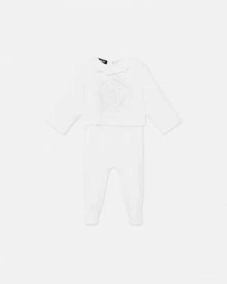 Baby Embroidered Cotton-Jersey Sleepsuit