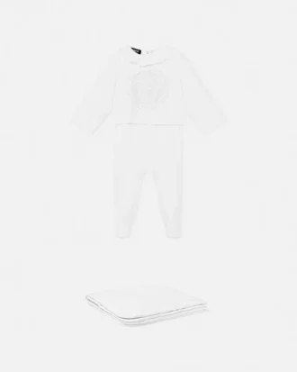 Baby Embroidered Cotton-Jersey Sleepsuit