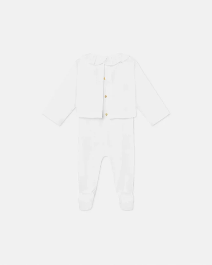 Baby Embroidered Cotton-Jersey Sleepsuit Baby Embroidered Cotton-Jersey Sleepsuit