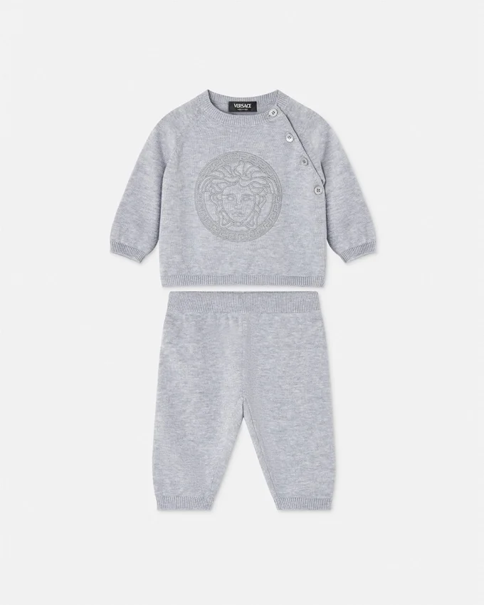 Baby Embroidered Cotton Knit Sweater Set Baby Embroidered Cotton Knit Sweater Set