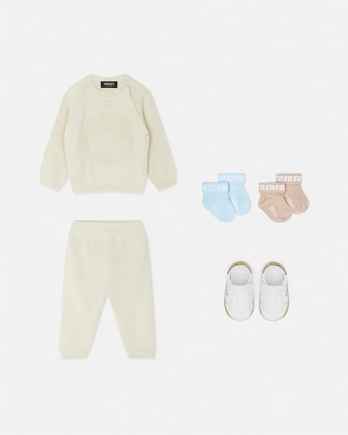 Baby Embroidered Cotton Knit Sweater Set Baby Embroidered Cotton Knit Sweater Set