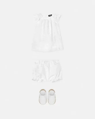 Baby Jacquard Cotton-Poplin Dress Set