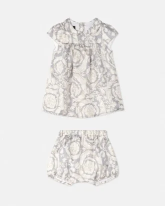 Baby Printed Silk Twill Dress Set