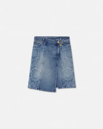 Barocco Denim Wrap Skirt