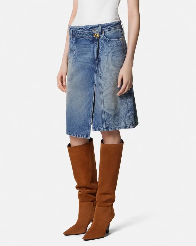 Barocco Denim Wrap Skirt Barocco Denim Wrap Skirt
