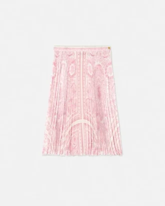 Barocco Foulard Pleated Kids Midi Skirt