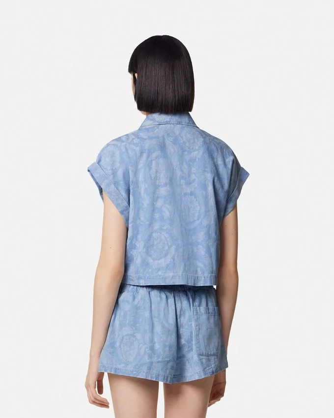 Barocco Jacquard Chambray Boxy Shirt Barocco Jacquard Chambray Boxy Shirt