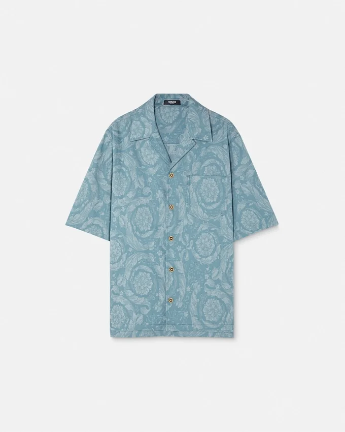 Barocco Jacquard Chambray Denim Shirt Barocco Jacquard Chambray Denim Shirt