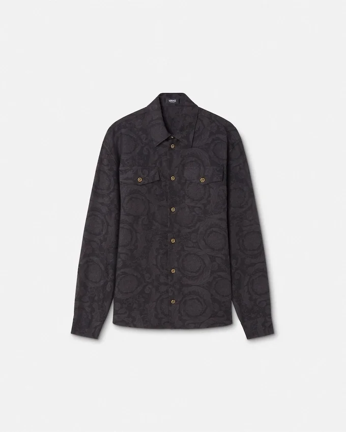 Barocco Jacquard Chambray Denim Shirt Barocco Jacquard Chambray Denim Shirt