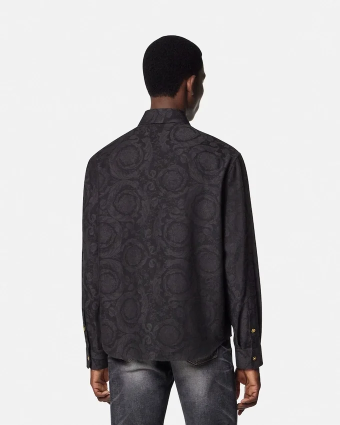 Barocco Jacquard Chambray Denim Shirt Barocco Jacquard Chambray Denim Shirt