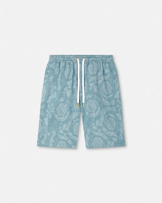 Barocco Jacquard Chambray Denim Shorts Barocco Jacquard Chambray Denim Shorts