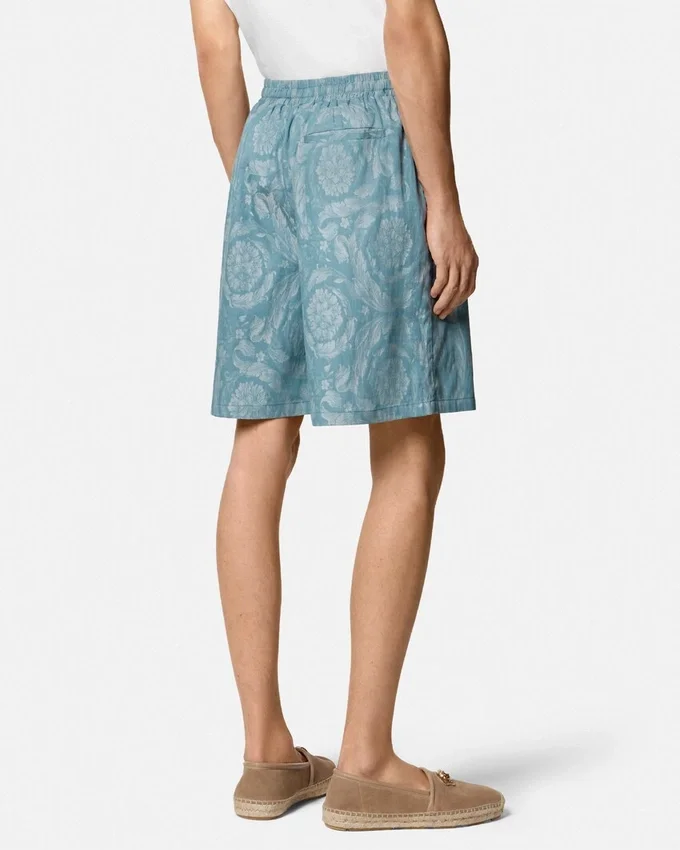 Barocco Jacquard Chambray Denim Shorts Barocco Jacquard Chambray Denim Shorts