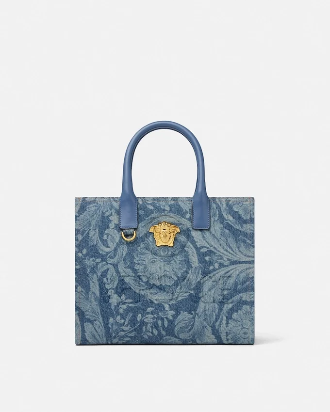 Barocco La Medusa Denim Small Tote Bag Barocco La Medusa Denim Small Tote Bag