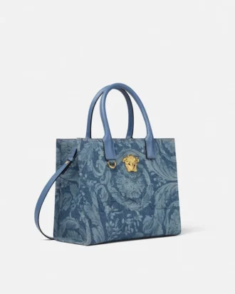 Barocco La Medusa Denim Small Tote Bag