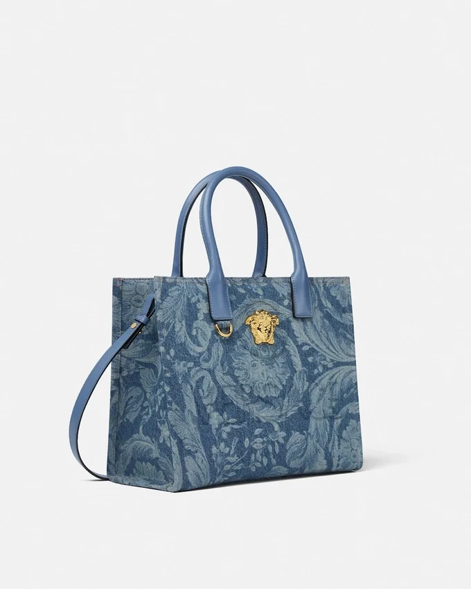 Barocco La Medusa Denim Small Tote Bag Barocco La Medusa Denim Small Tote Bag