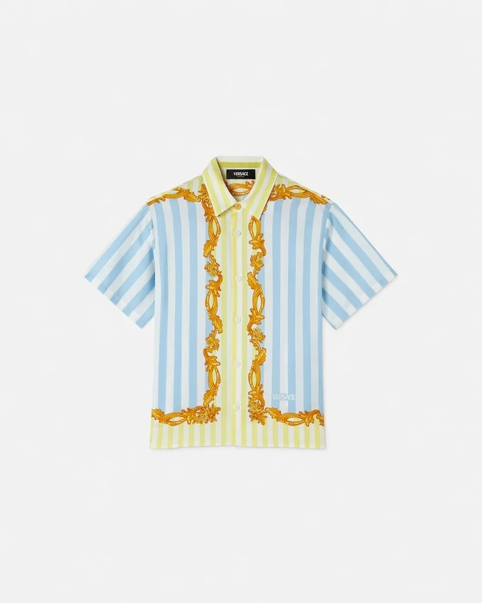 Barocco Pinstripe Silk Kids Shirt Barocco Pinstripe Silk Kids Shirt