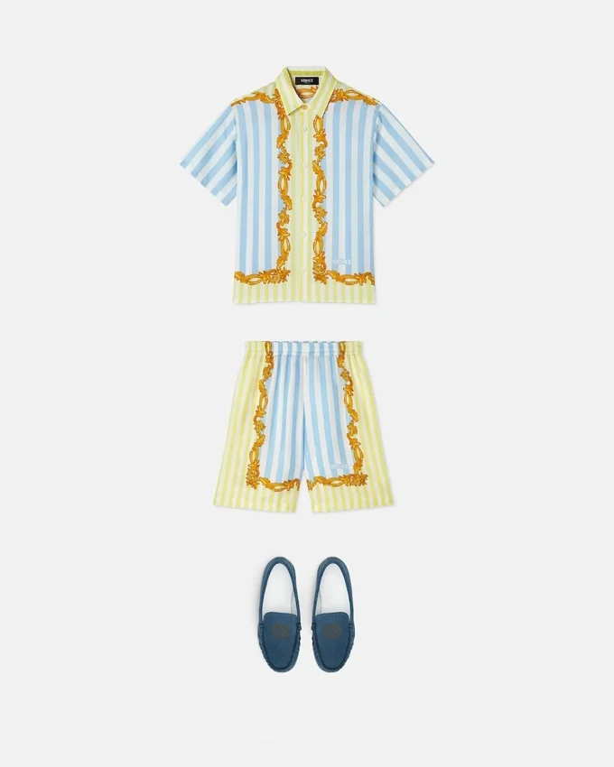 Barocco Pinstripe Silk Kids Shirt Barocco Pinstripe Silk Kids Shirt