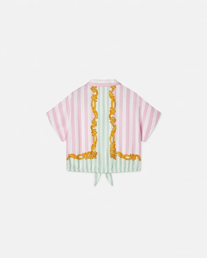 Barocco Pinstripe Silk Kids Shirt Barocco Pinstripe Silk Kids Shirt