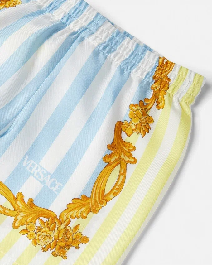 Barocco Pinstripe Silk Kids Shorts Barocco Pinstripe Silk Kids Shorts