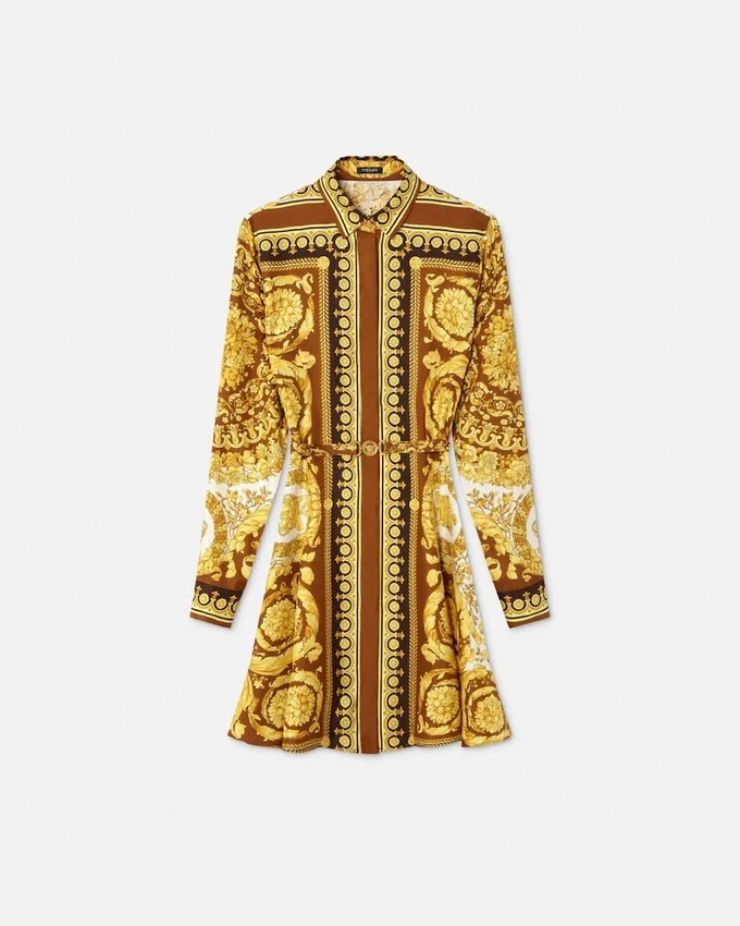 Barocco Silk Mini Shirt Dress Barocco Silk Mini Shirt Dress