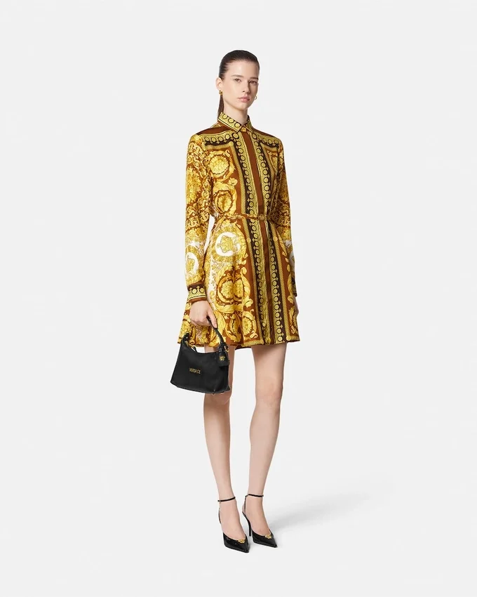 Barocco Silk Mini Shirt Dress Barocco Silk Mini Shirt Dress