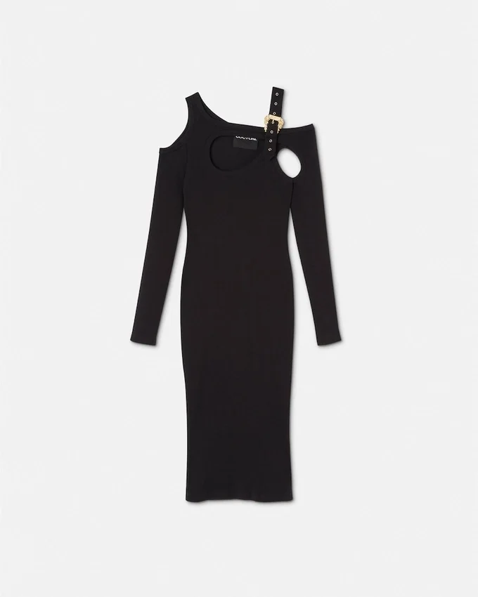 Baroque Buckle Cutout Midi Dress Baroque Buckle Cutout Midi Dress