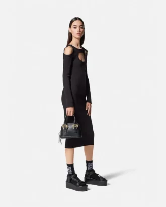 Baroque Buckle Cutout Midi Dress