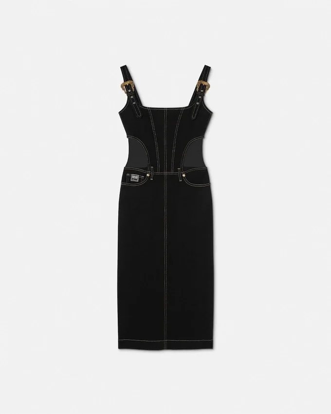 Baroque Buckle Midi Denim Dress Baroque Buckle Midi Denim Dress