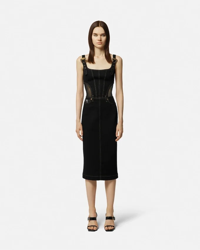 Baroque Buckle Midi Denim Dress Baroque Buckle Midi Denim Dress