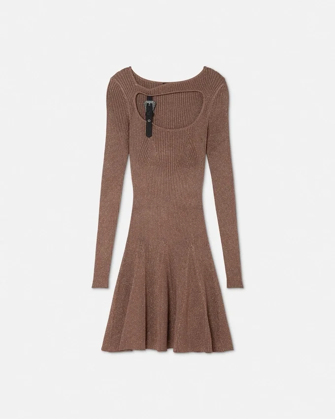 Baroque Buckle Ribbed Mini Dress Baroque Buckle Ribbed Mini Dress