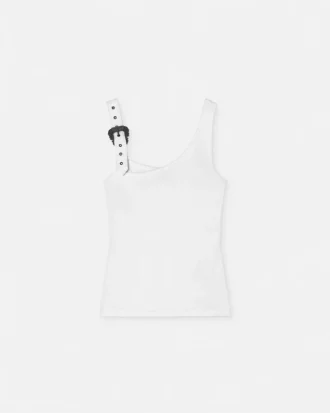 Baroque Buckle Ribbed Tank Top