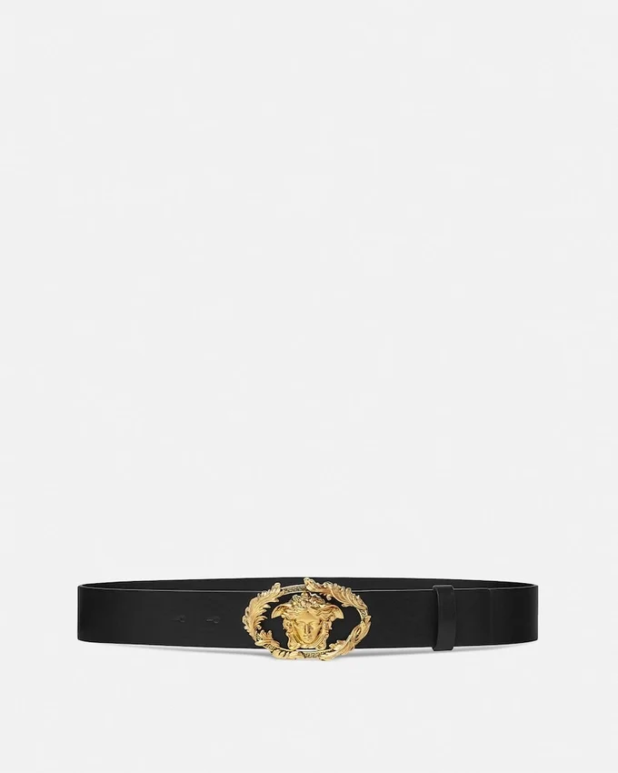 Buckle Crest Leather Belt 4 cm Buckle Crest Leather Belt 4 cm