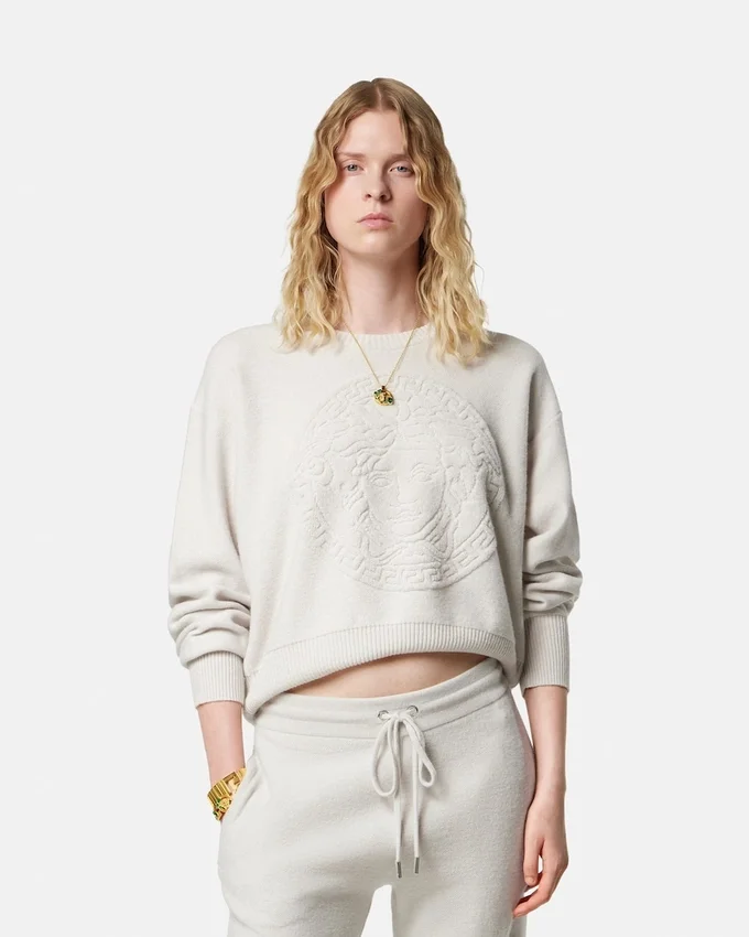 Cashmere-Blend Medusa Knit Sweater Cashmere-Blend Medusa Knit Sweater