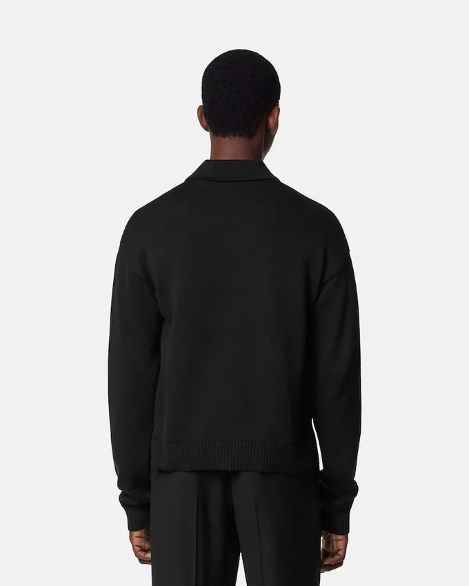 Cashmere-Cotton Knit Polo Cardigan Cashmere-Cotton Knit Polo Cardigan