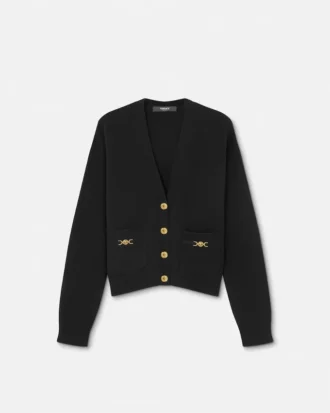 Cashmere-Wool Knit Boxy Cardigan