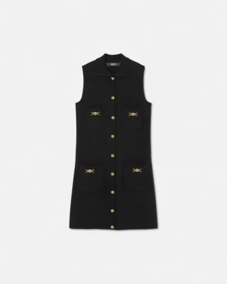 Cashmere-Wool Knit Shift Mini Dress