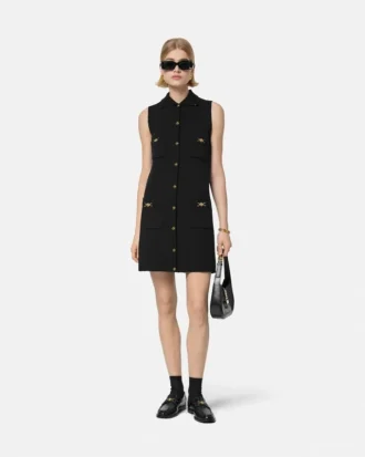 Cashmere-Wool Knit Shift Mini Dress