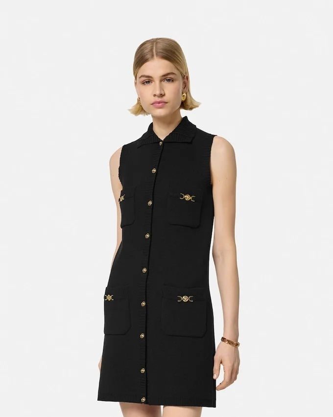 Cashmere-Wool Knit Shift Mini Dress Cashmere-Wool Knit Shift Mini Dress