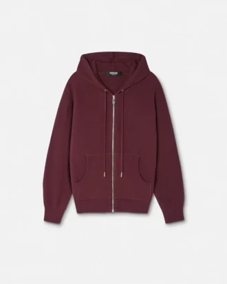 Cashmere-Wool Knit Zip Hoodie