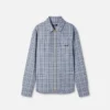 Checked Wool Flannel Zip Overshirt Checked Wool Flannel Zip Overshirt