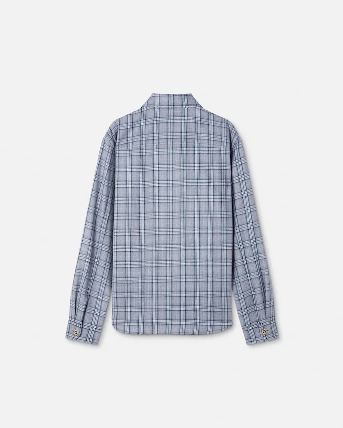 Checked Wool Flannel Zip Overshirt Checked Wool Flannel Zip Overshirt