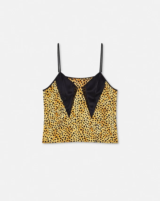 Cheetah Allover Silk Slip Camisole Cheetah Allover Silk Slip Camisole