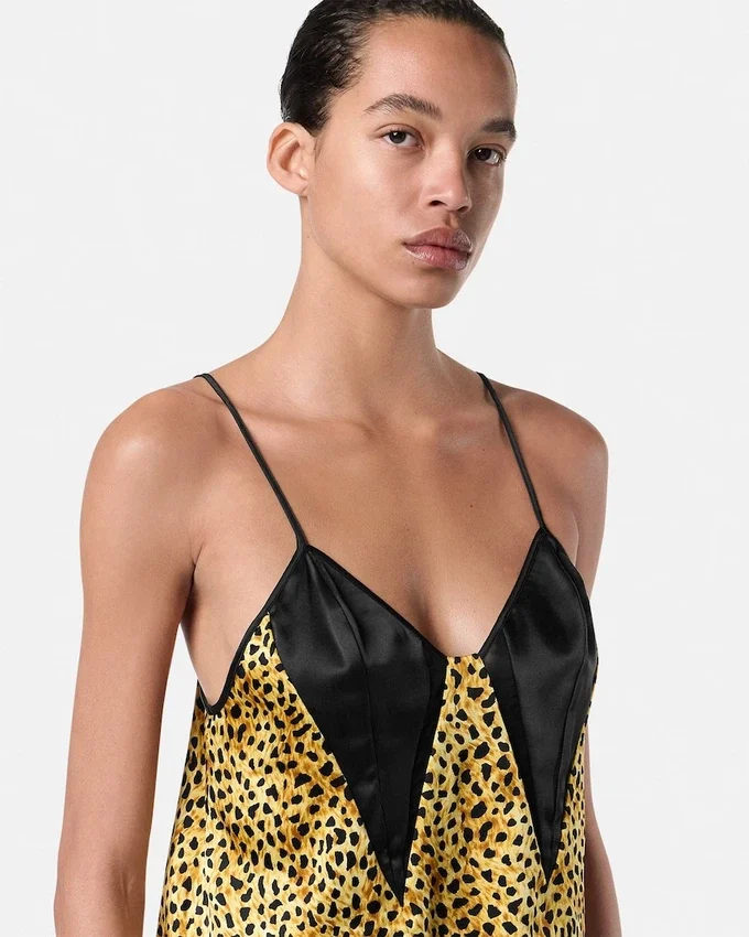 Cheetah Allover Silk Slip Camisole Cheetah Allover Silk Slip Camisole