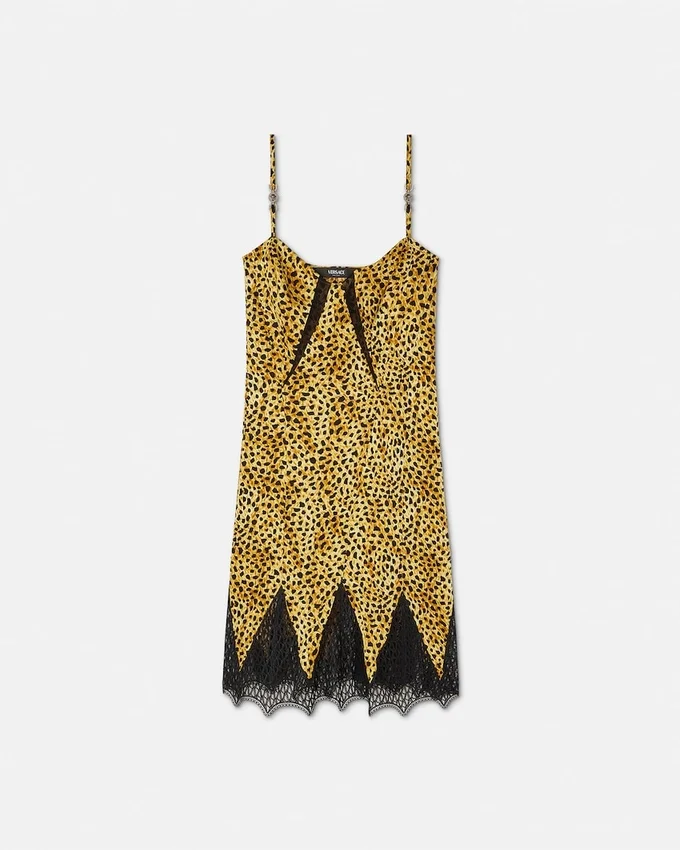 Cheetah Allover Silk Slip Mini Dress Cheetah Allover Silk Slip Mini Dress